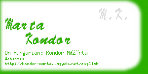 marta kondor business card